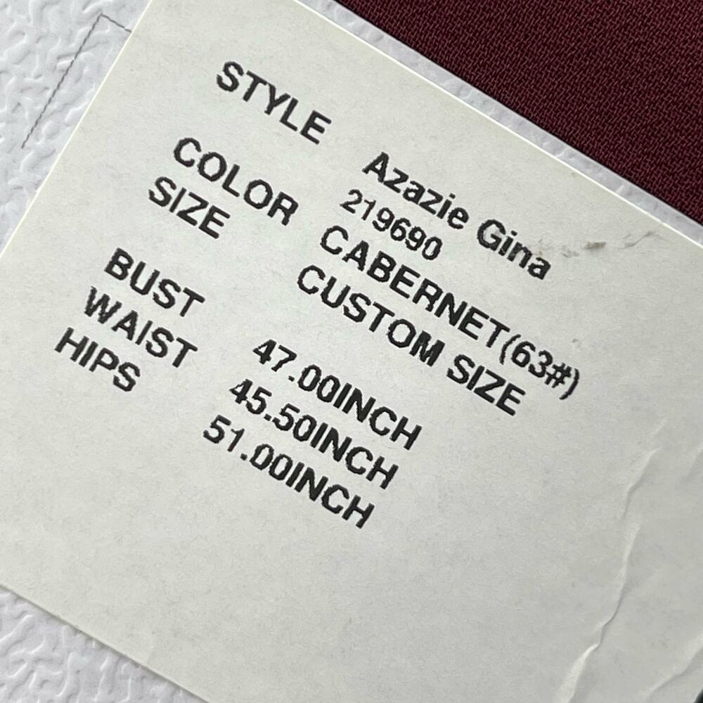 Azazie Gina Women's Dress Custom Size Cabernet - Picture 5 of 9